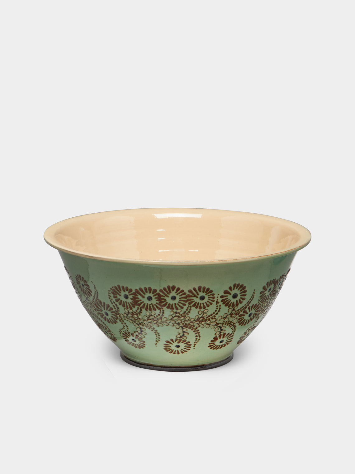 Poterie d’Évires - Flowers Hand-Painted Ceramic Small Salad Bowl -  - ABASK - 