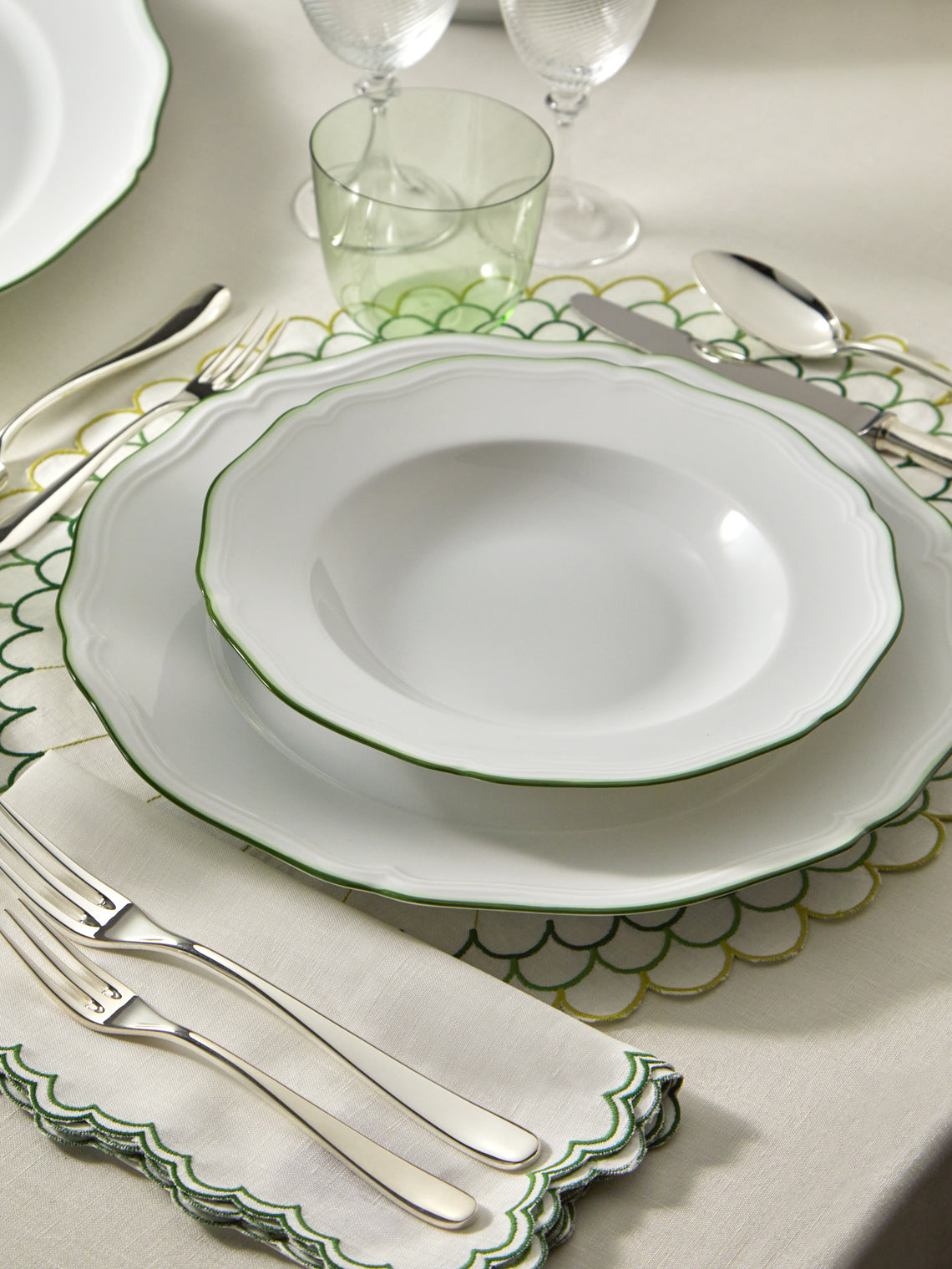 Raynaud - Touraine Hand-Painted Porcelain Deep Plate -  - ABASK