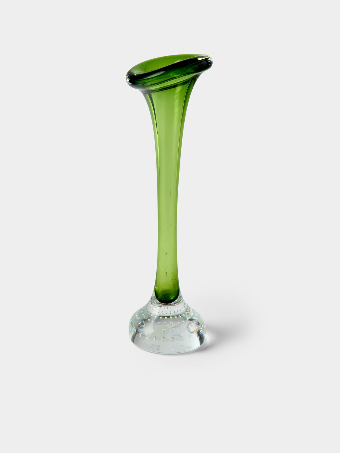 Antique and Vintage - Mid-Century Crystal Bud Vases (Set of 3) - Green - ABASK