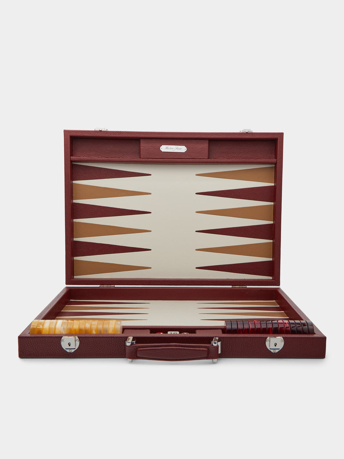 Hector Saxe - Large Leather Backgammon Set -  - ABASK
