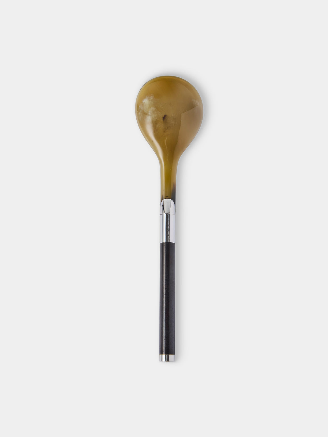 San Lorenzo - 1981 Afra and Tobia Scarpa Sterling Silver, Ebony and Horn Salad Servers (Set of 2) - Silver - ABASK