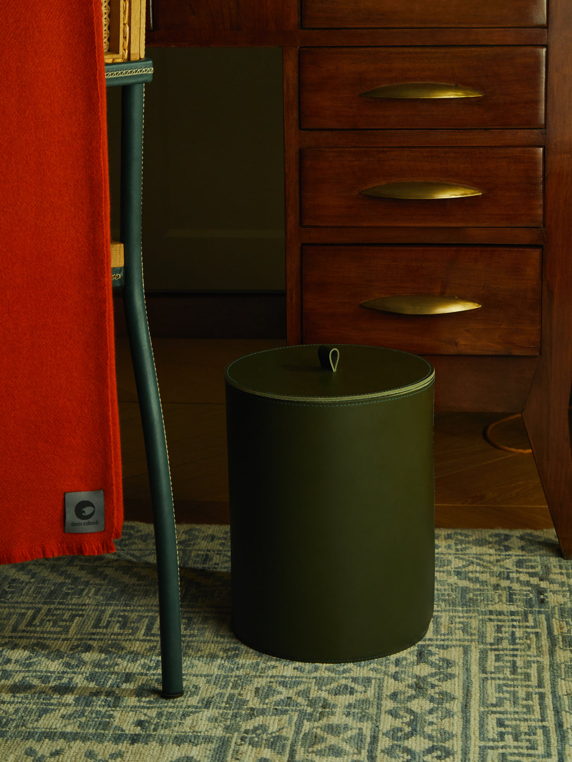 Rabitti 1969 - Orvieto Leather Wastepaper Bin -  - ABASK