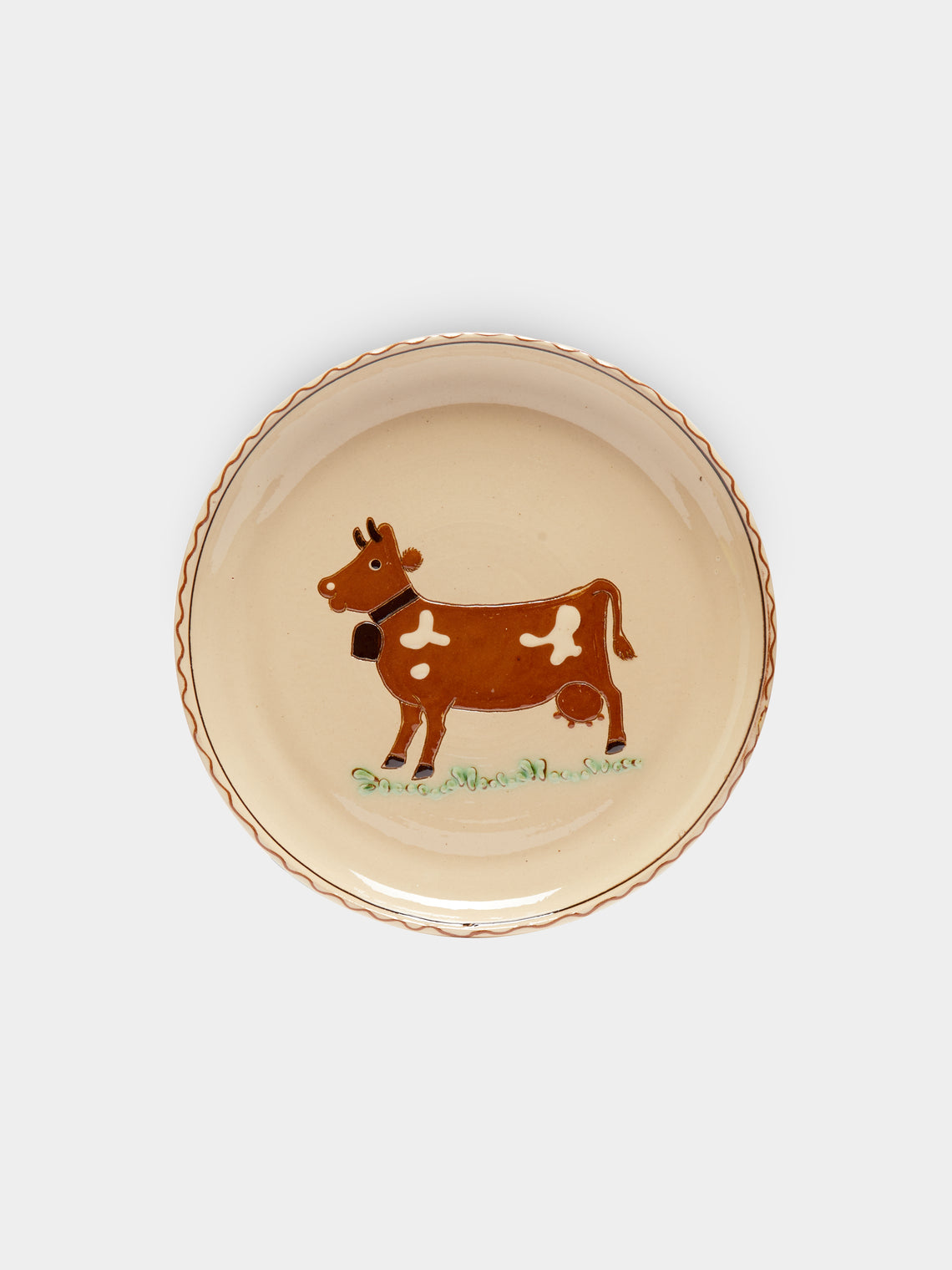 Poterie d’Évires - Cows Hand-Painted Ceramic Large Butter Dish -  - ABASK