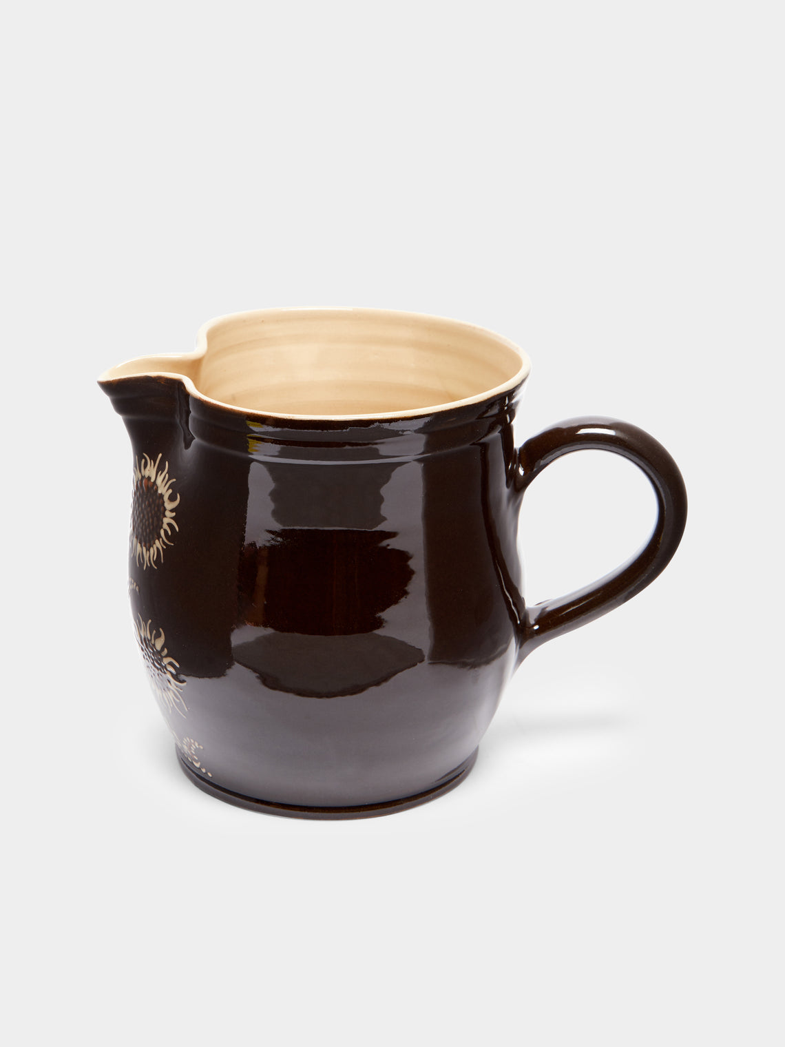 Poterie d’Évires - Flowers Hand-Painted Ceramic Rounded Jug -  - ABASK