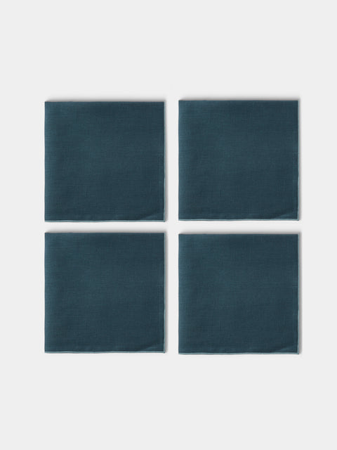 Borgo delle Tovaglie - Filo Linen Extra Large Napkins (Set of 4) - Blue - ABASK - 