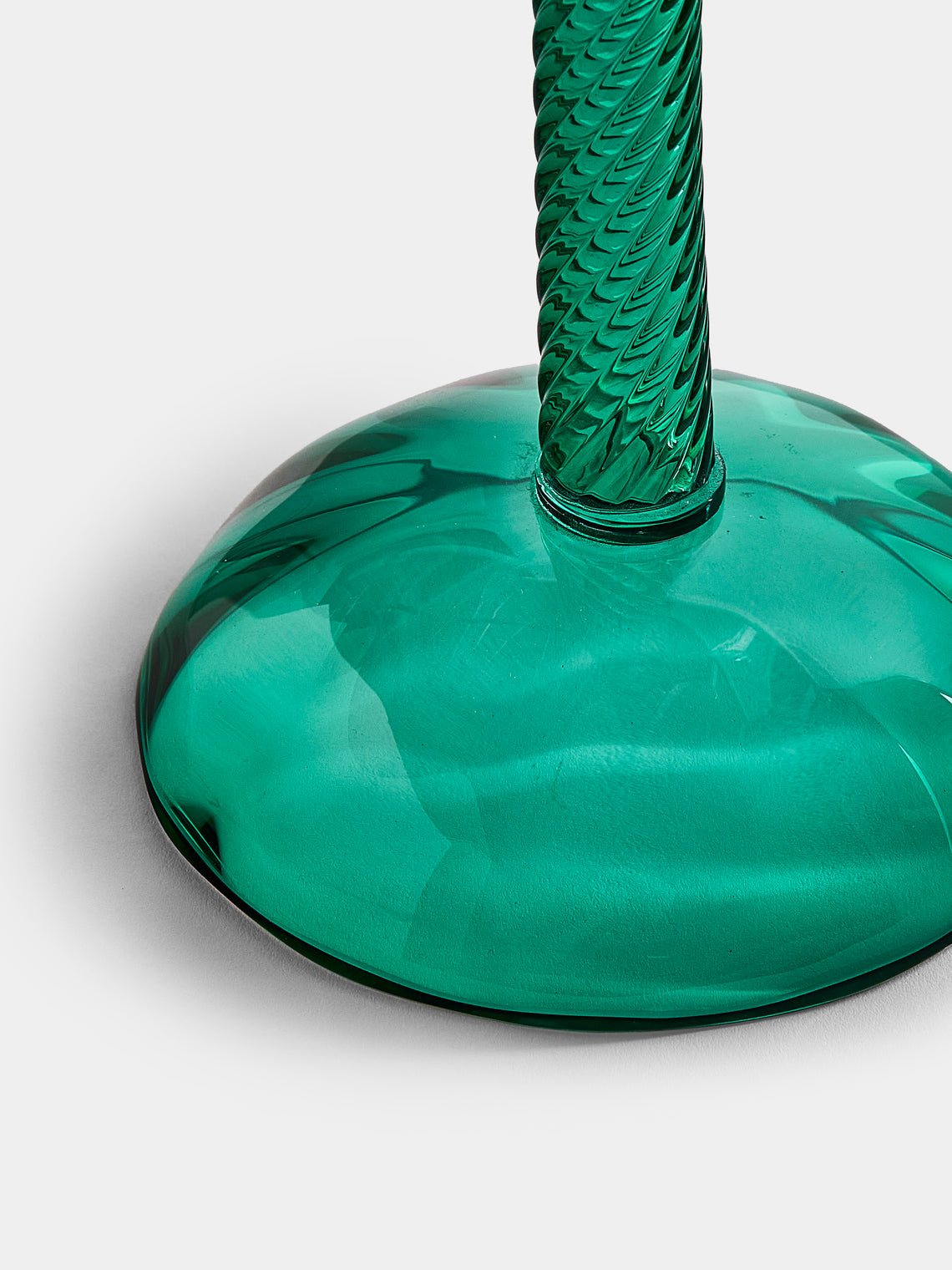 Aina Kari - Venetian Knot Hand-Blown Murano Glass Candlestick Holder - Green - ABASK