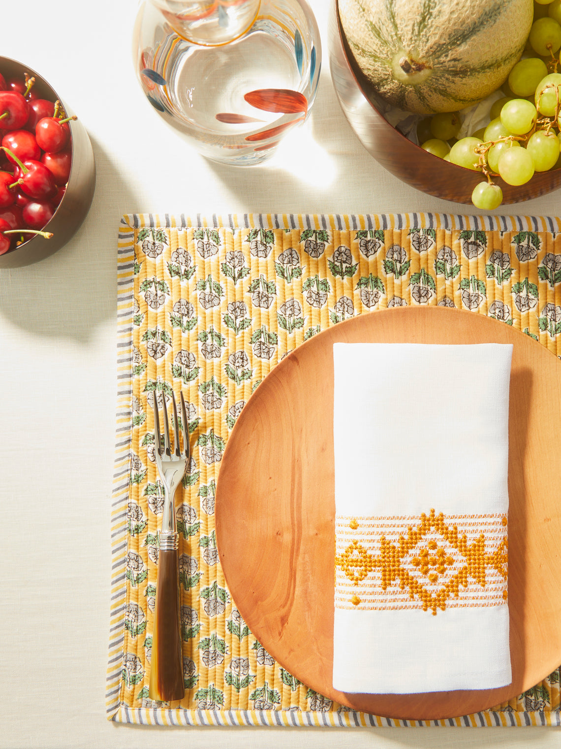 The Table Love - Folklore Hand-Embroidered Linen Napkins (Set of 4) -  - ABASK