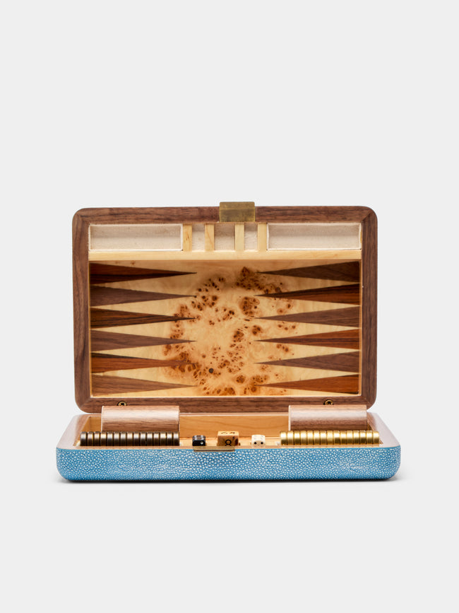Forwood Design - Faux Shagreen Travel Backgammon Set -  - ABASK - 