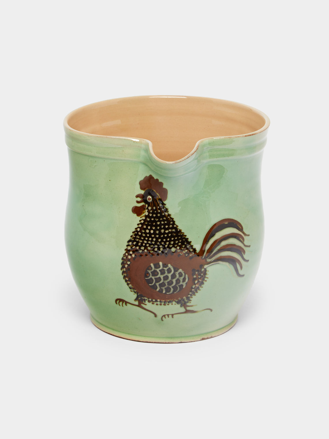Poterie d’Évires - Chickens Hand-Painted Ceramic Rounded Jug -  - ABASK