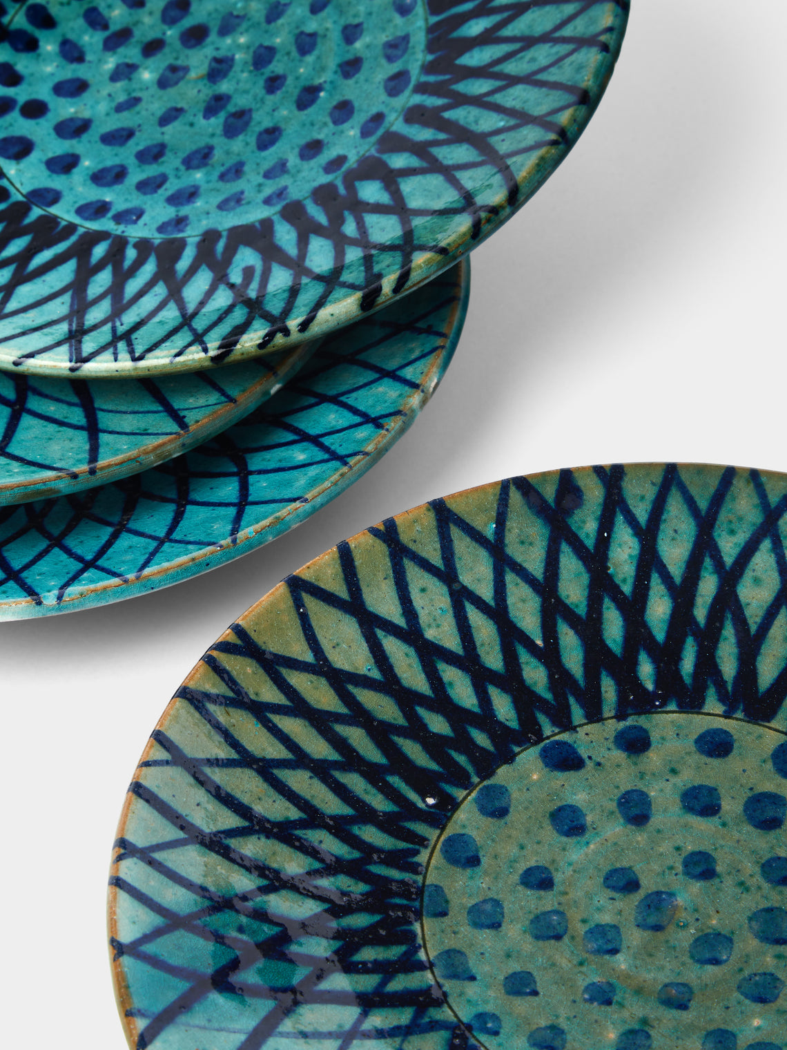 Anut Cairo - Esna Hand-Painted Ceramic Dinner Plates (Set of 4) -  - ABASK
