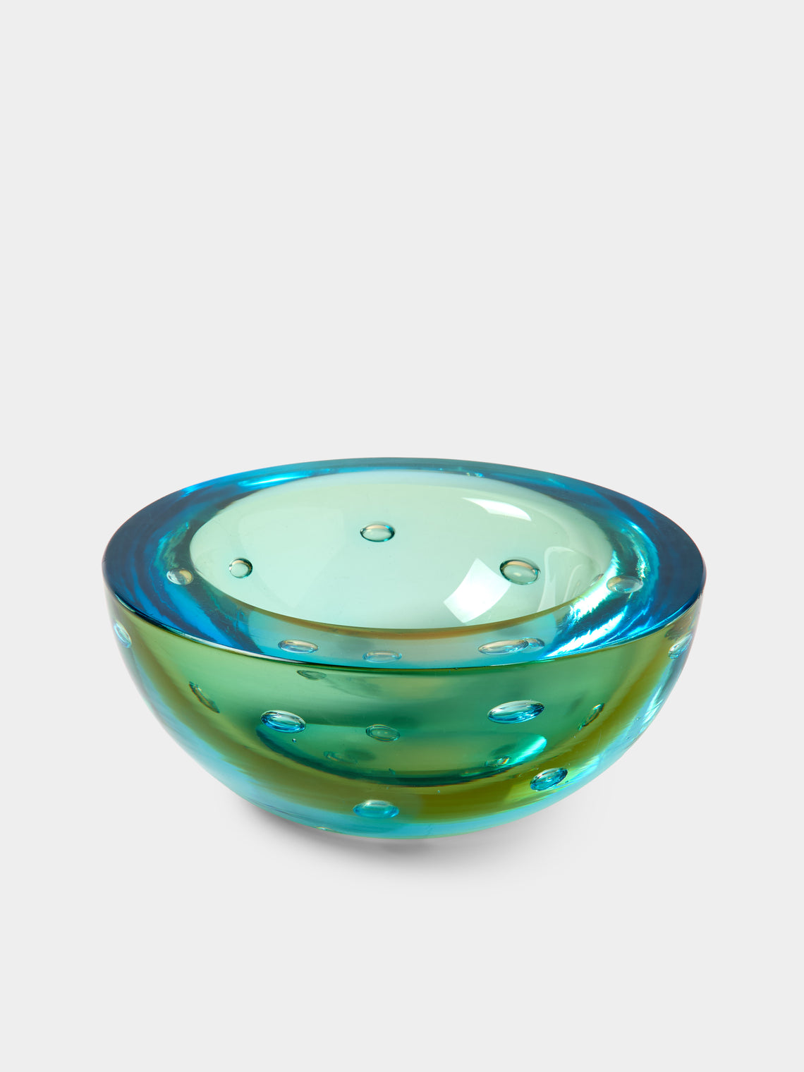 Antique and Vintage - 1970s Seguso Bullicante Glass Bowl - Blue - ABASK - 