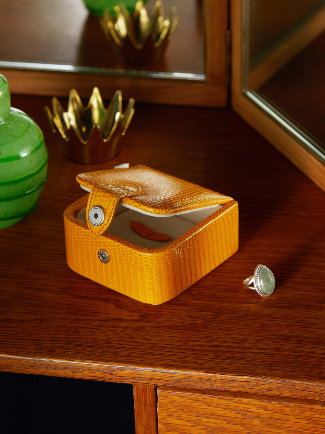 Asprey - Leather Travel Stud Box -  - ABASK