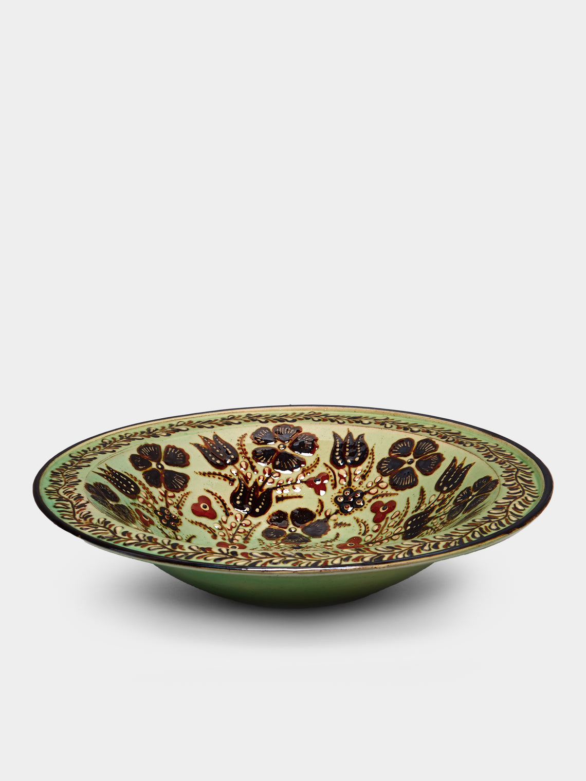 Poterie d’Évires - Flowers Hand-Painted Ceramic Large Serving Bowl -  - ABASK - 