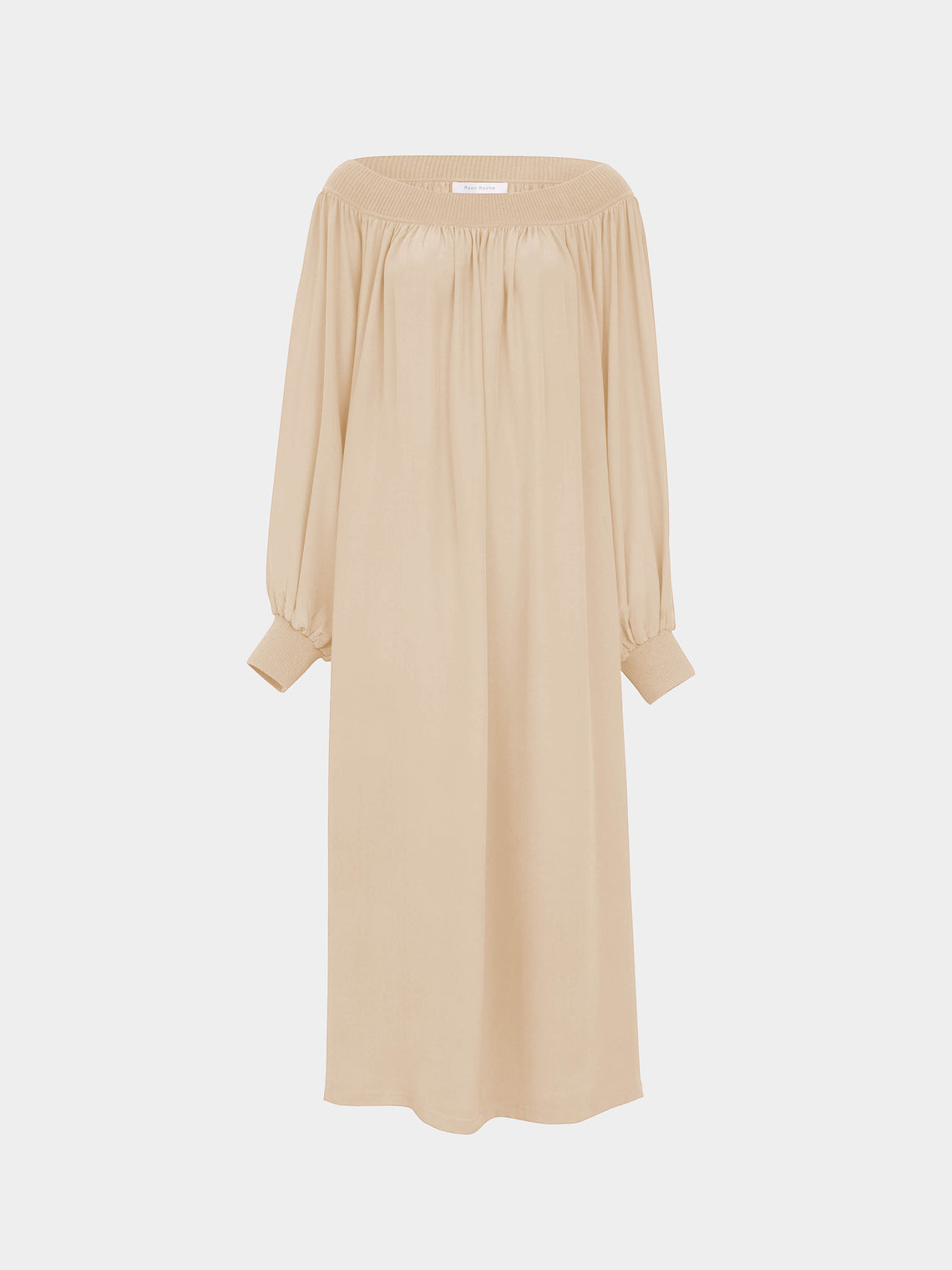 Ryan Roche - Silk and Cashmere Long Dress - Ivory - ABASK - 