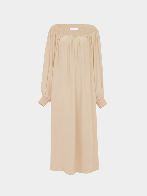 Ryan Roche - Silk and Cashmere Long Dress - Ivory - ABASK - 