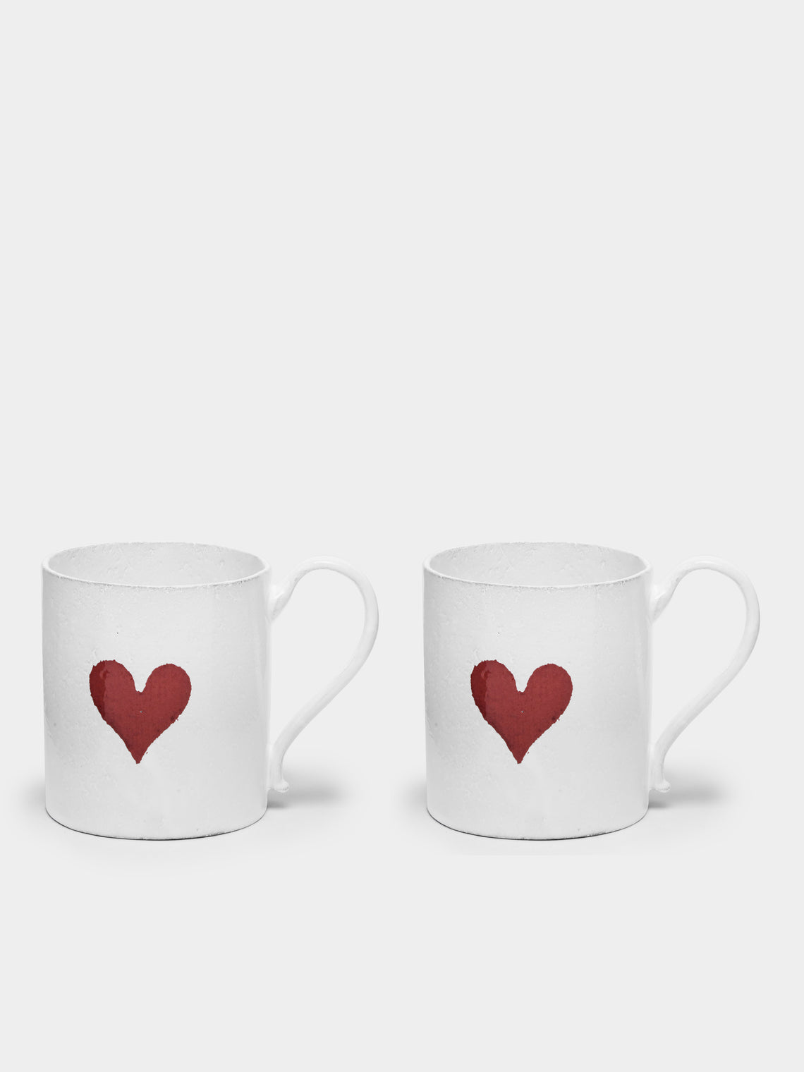 Astier de Villatte - Heart Hand-Glazed Ceramic Mug (Set of 2) - White - ABASK 