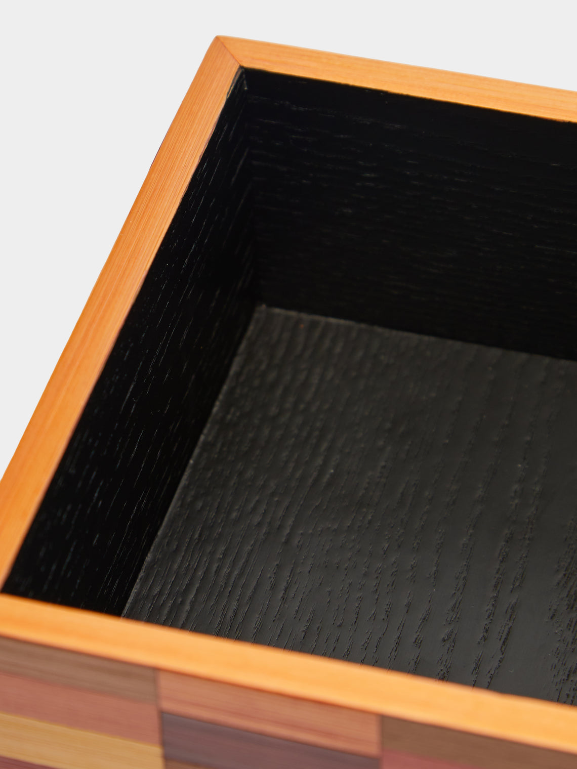 Ruda Studio - Subway Weave Rye Straw Inlay Wood Box -  - ABASK