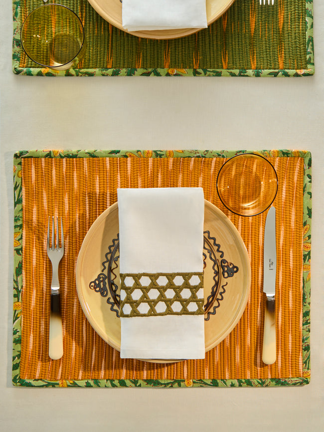 The Table Love - The Breakfast Handwoven Cotton Reversible Placemats (Set of 4) -  - ABASK