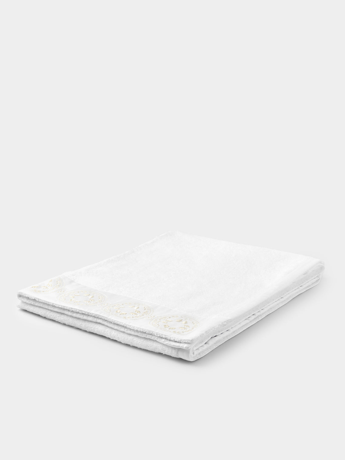 Loretta Caponi - Girandole Hand-Embroidered Bath Sheet -  - ABASK