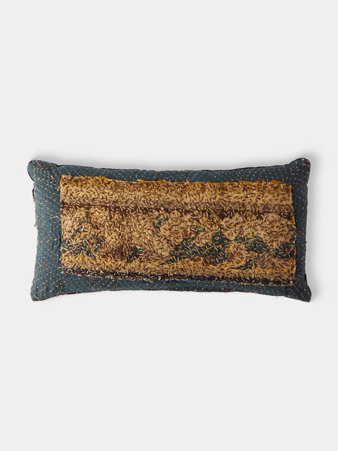 By Walid - 17th-Century Flemish Tapestry Linen and Velvet Cushion (12in/30cm) - Multiple - ABASK - 