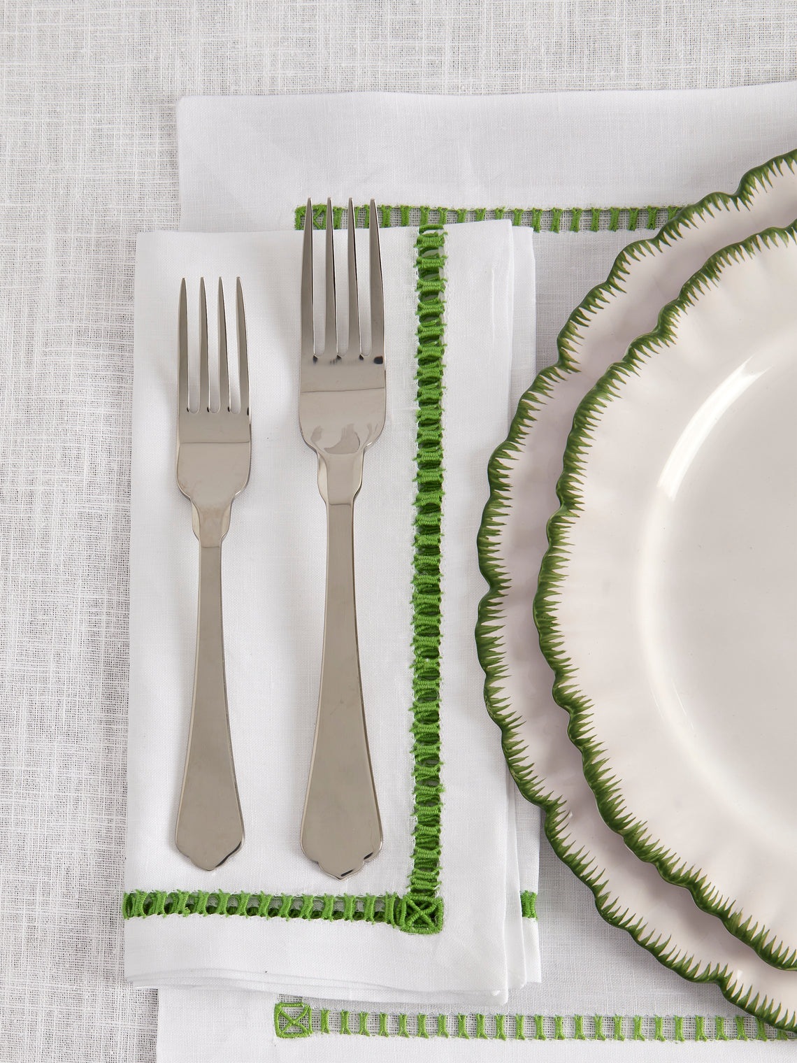 Los Encajeros - Tokyo Linen Napkins (Set of 4) - White - ABASK