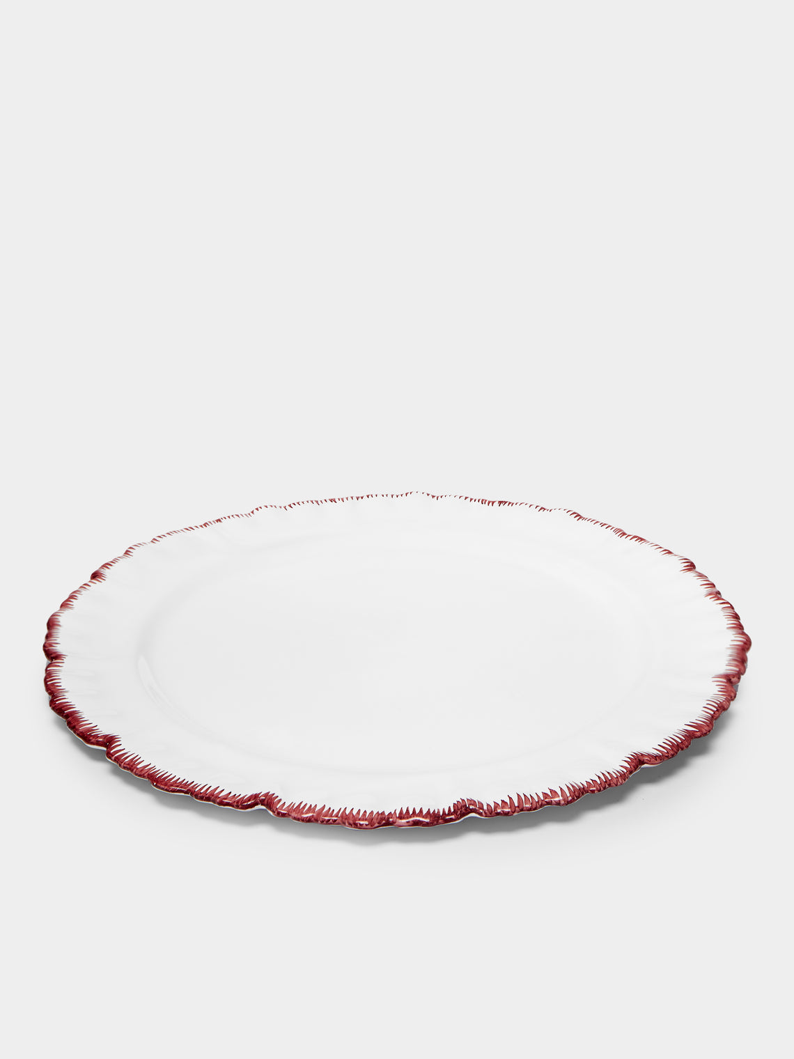 Atelier Soleil - Combed Edge Hand-Painted Ceramic Charger Plates (Set of 4) -  - ABASK