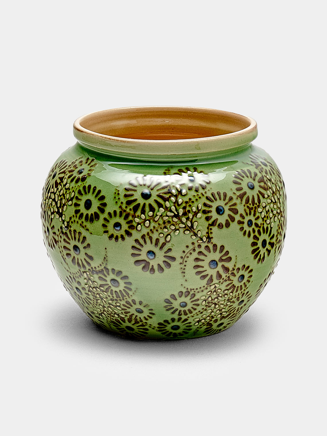Poterie d’Évires - Flowers Hand-Painted Ceramic Vase - Green - ABASK - 