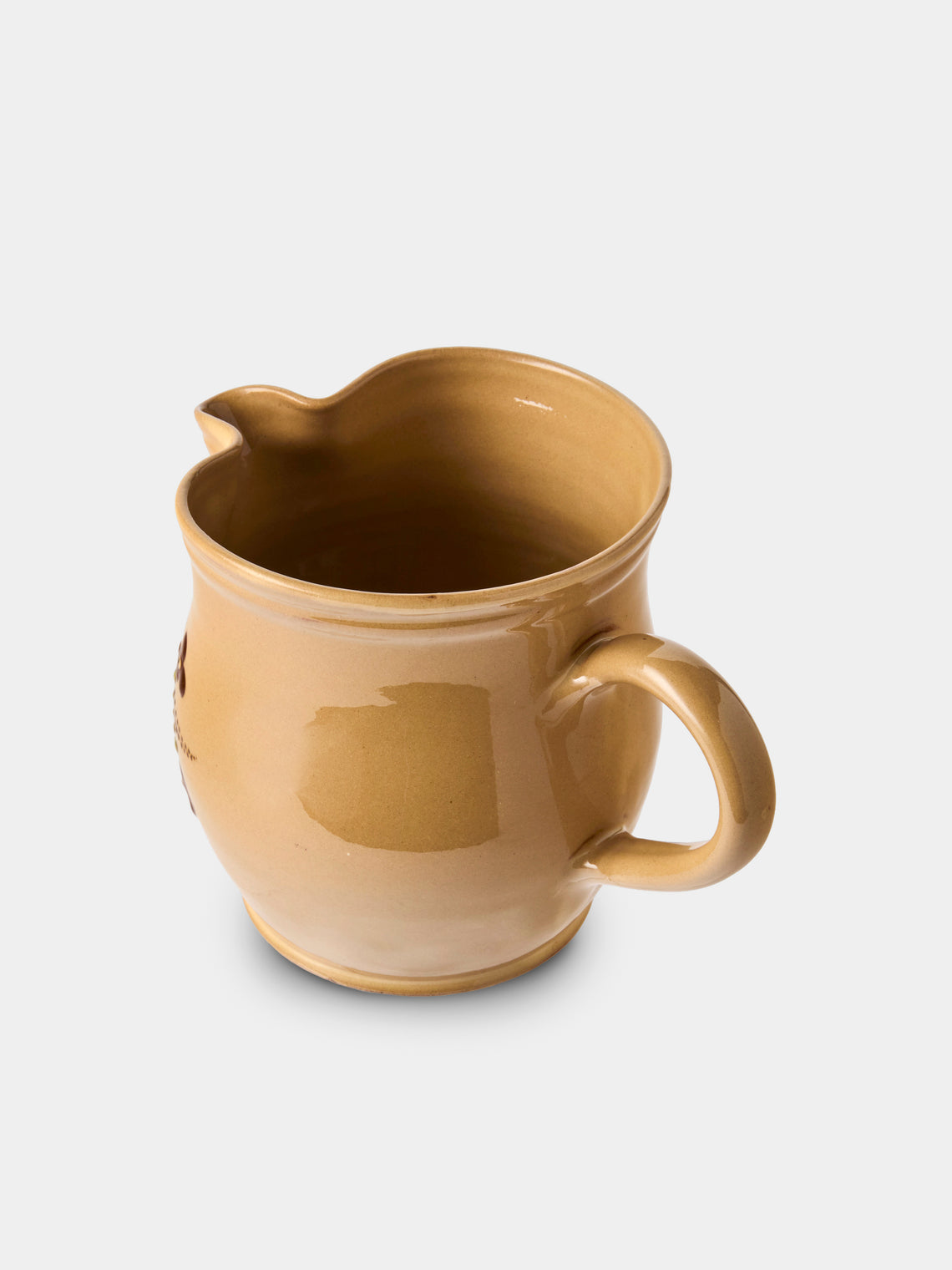 Poterie d’Évires - Birds Hand-Painted Ceramic Medium Jug - Cream - ABASK