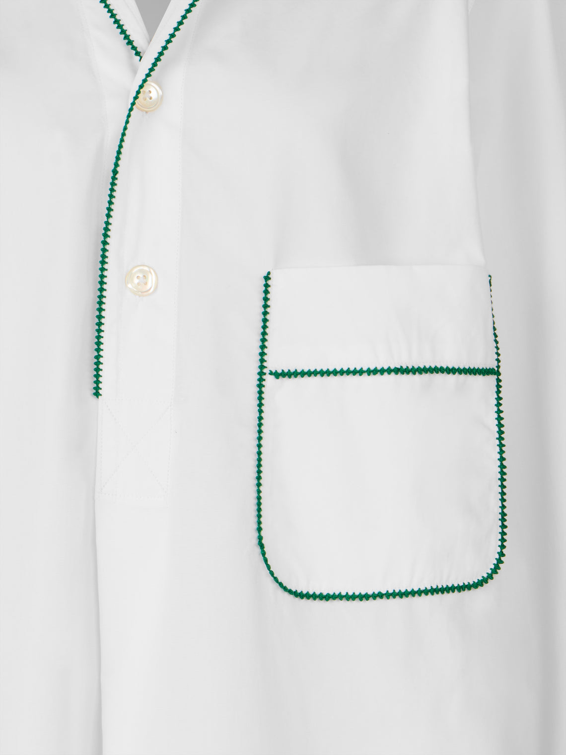 Sebline - Thread Hand-Embroidered Cotton Shirt Dress | Size: S - White - ABASK