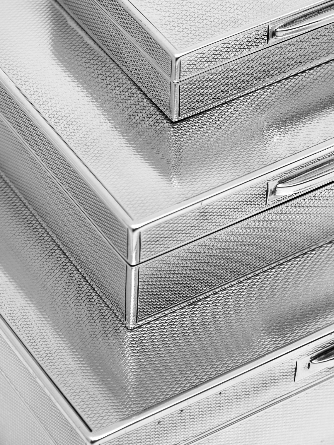 Antique and Vintage - 1950s Three-Tier Sterling Silver Cigar and Cigarette Box - Silver - ABASK
