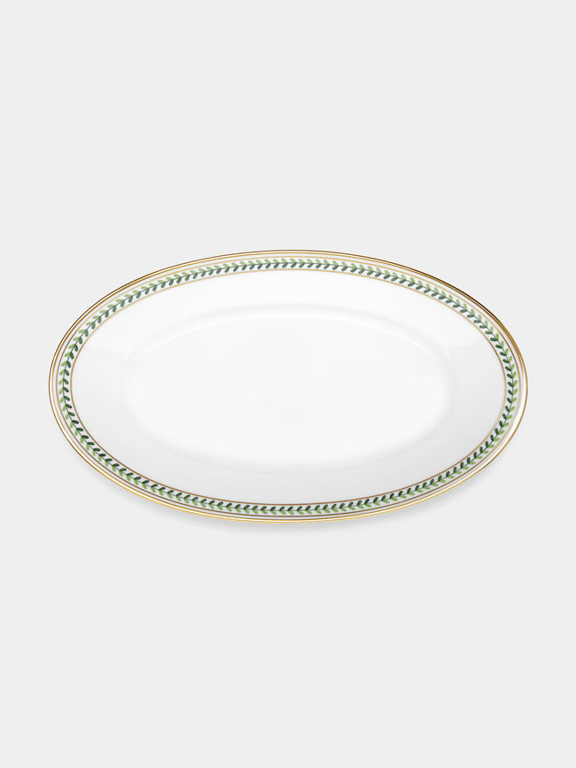 Augarten - Leafed Edge Hand-Painted Porcelain Serving Platter - White - ABASK - 