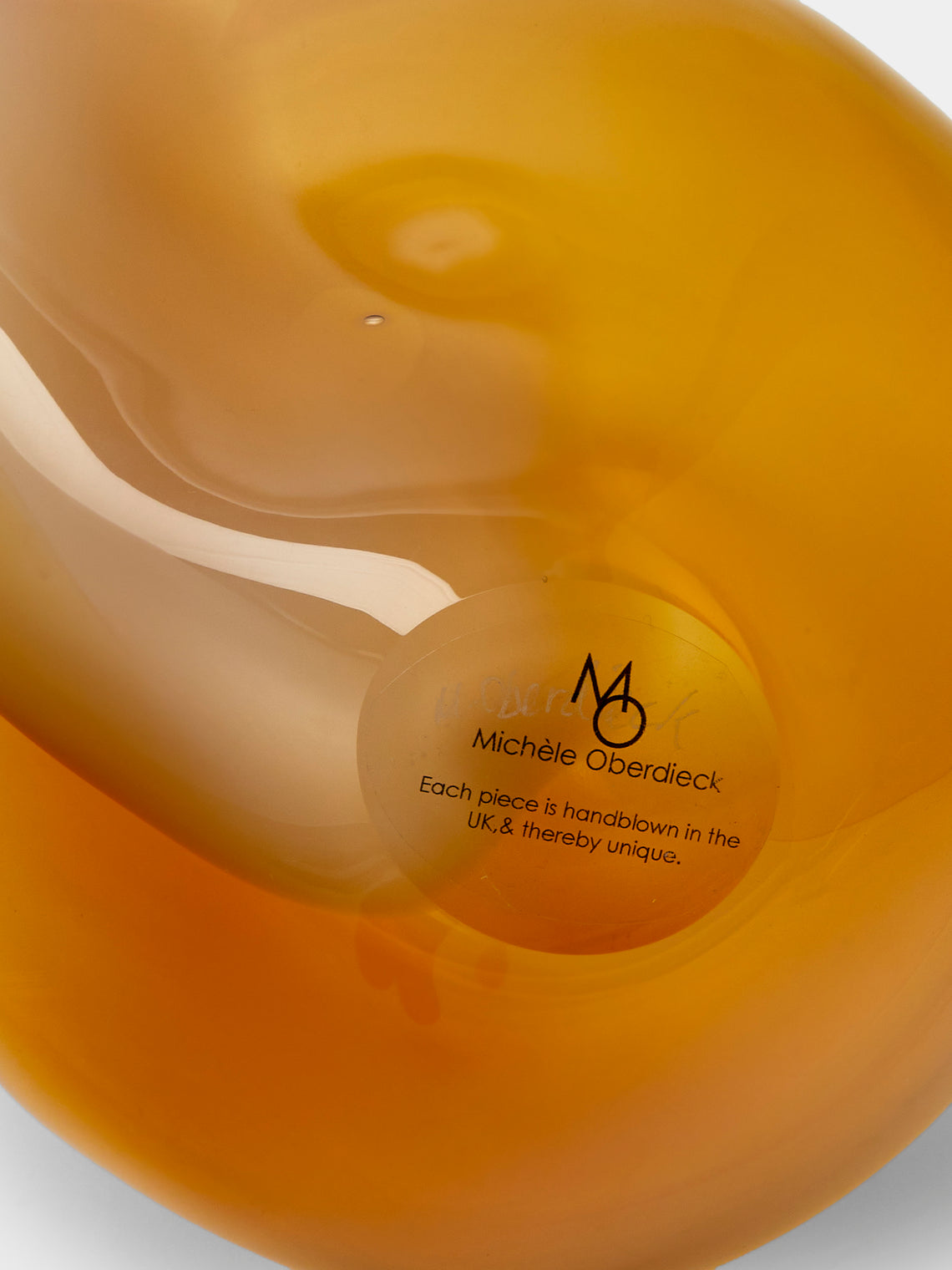 Michele Oberdieck - Delicate Cloud Hand-Blown Glass Vase (10in/25.5cm) - Orange - ABASK
