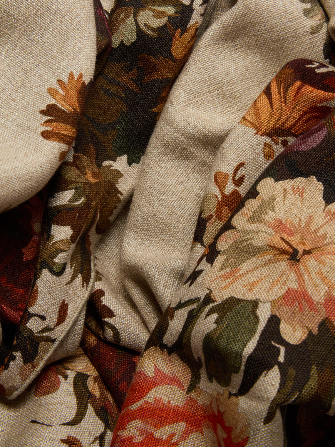 Borgo delle Tovaglie - Amalfi Embroidered Linen Rectangular Tablecloth (138in/3.5m) - Natural - ABASK