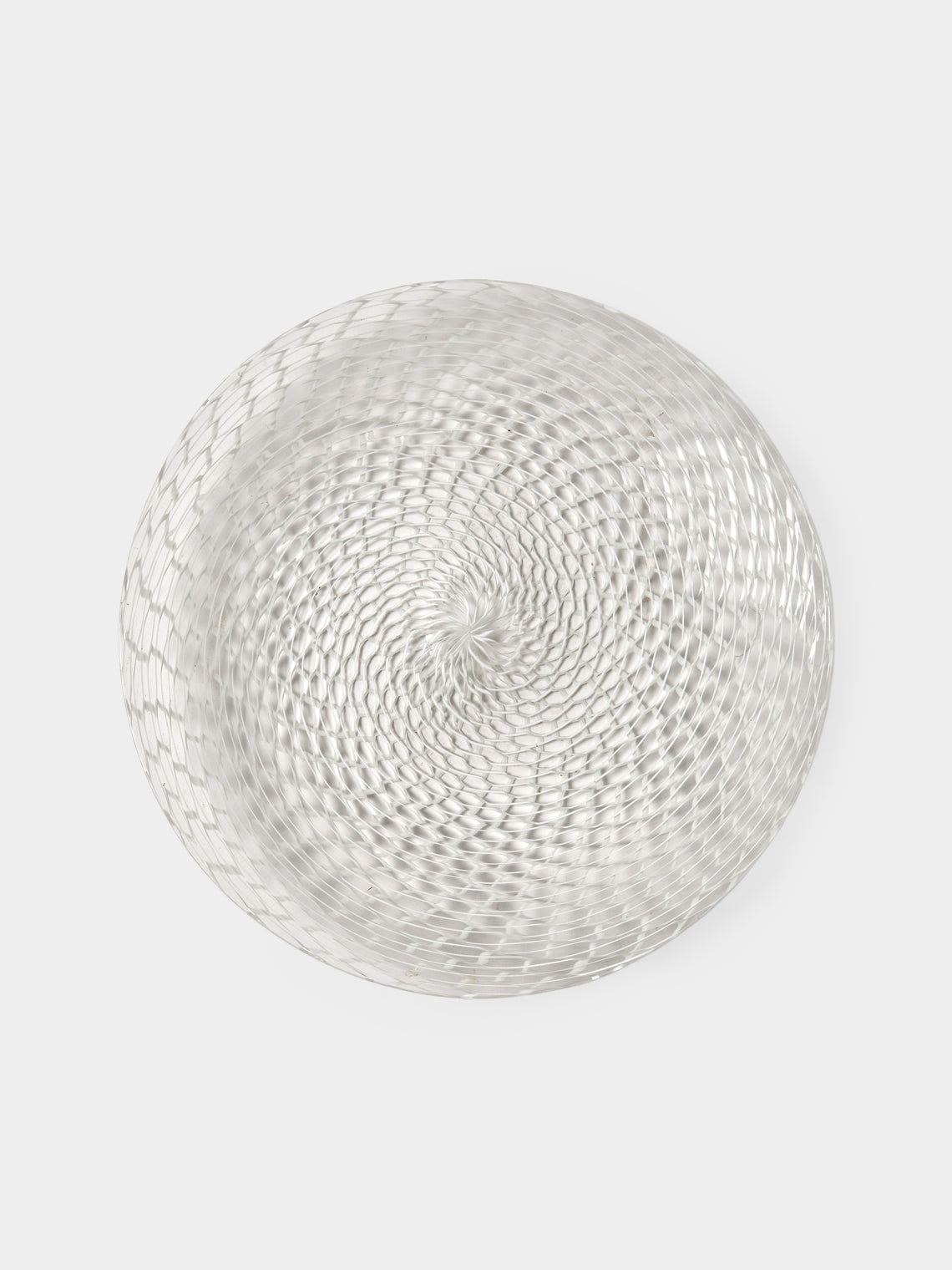 Antique and Vintage - 1981 Paolo Venini Half-Filigree Murano Glass Striped Bowl - Clear - ABASK