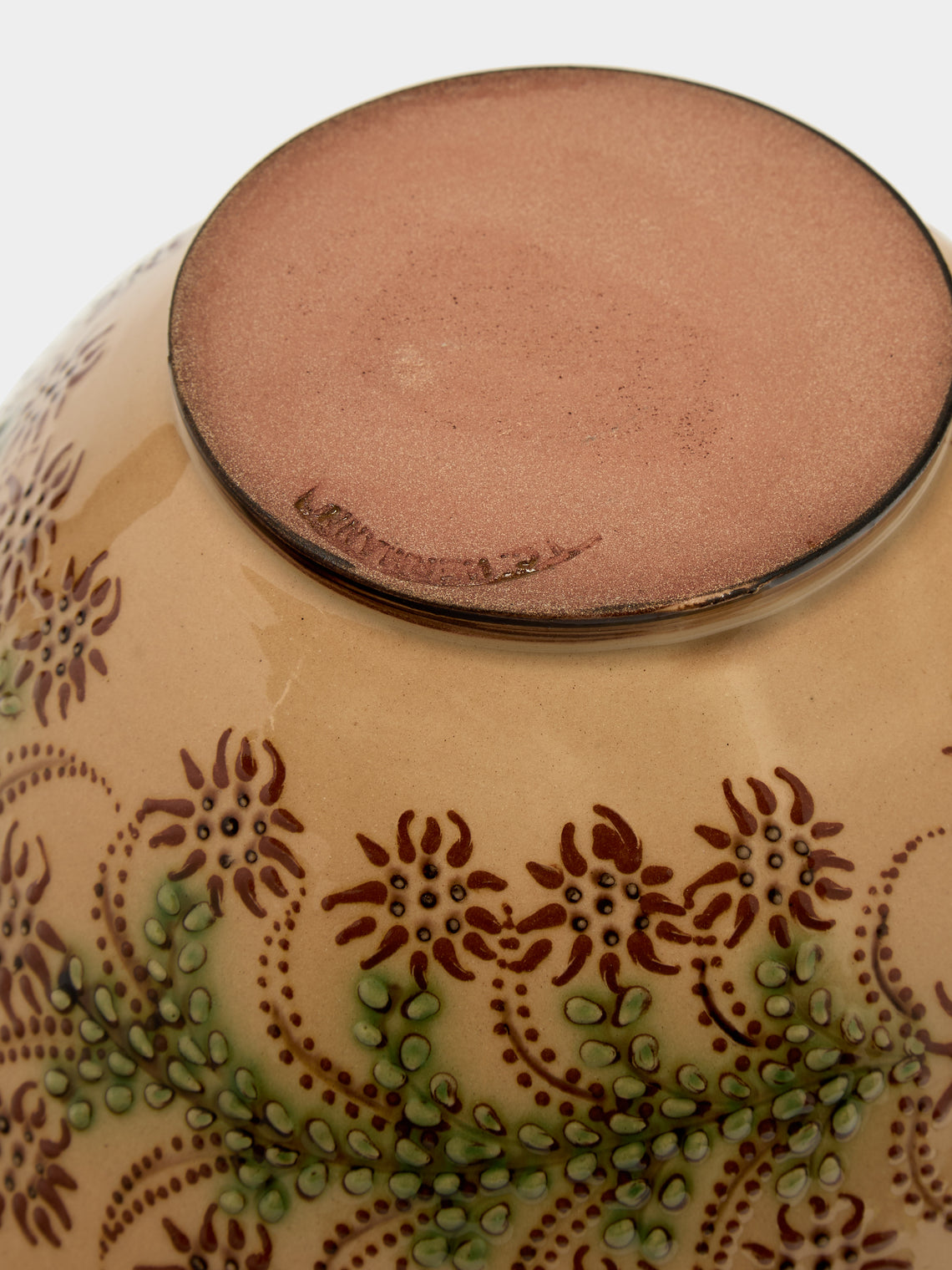 Poterie d’Évires - Flowers Hand-Painted Ceramic Petite Salad Bowl - Cream - ABASK