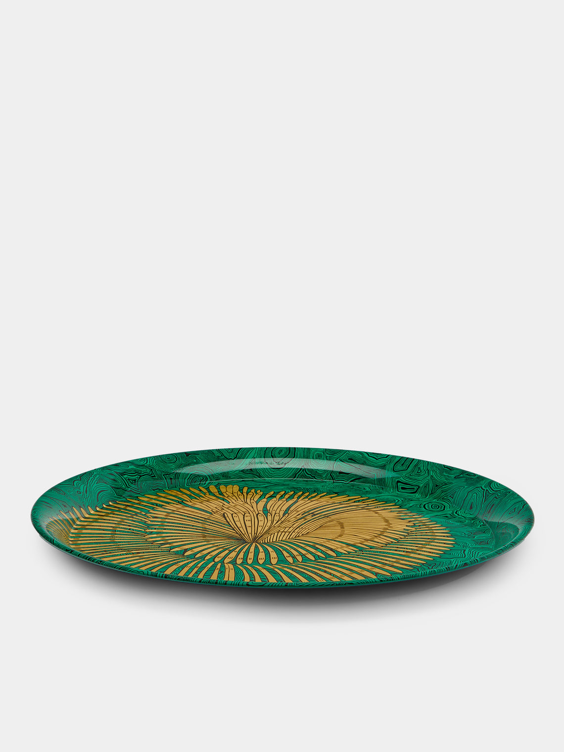 Fornasetti - Madrepora Wood Round Tray - Green - ABASK