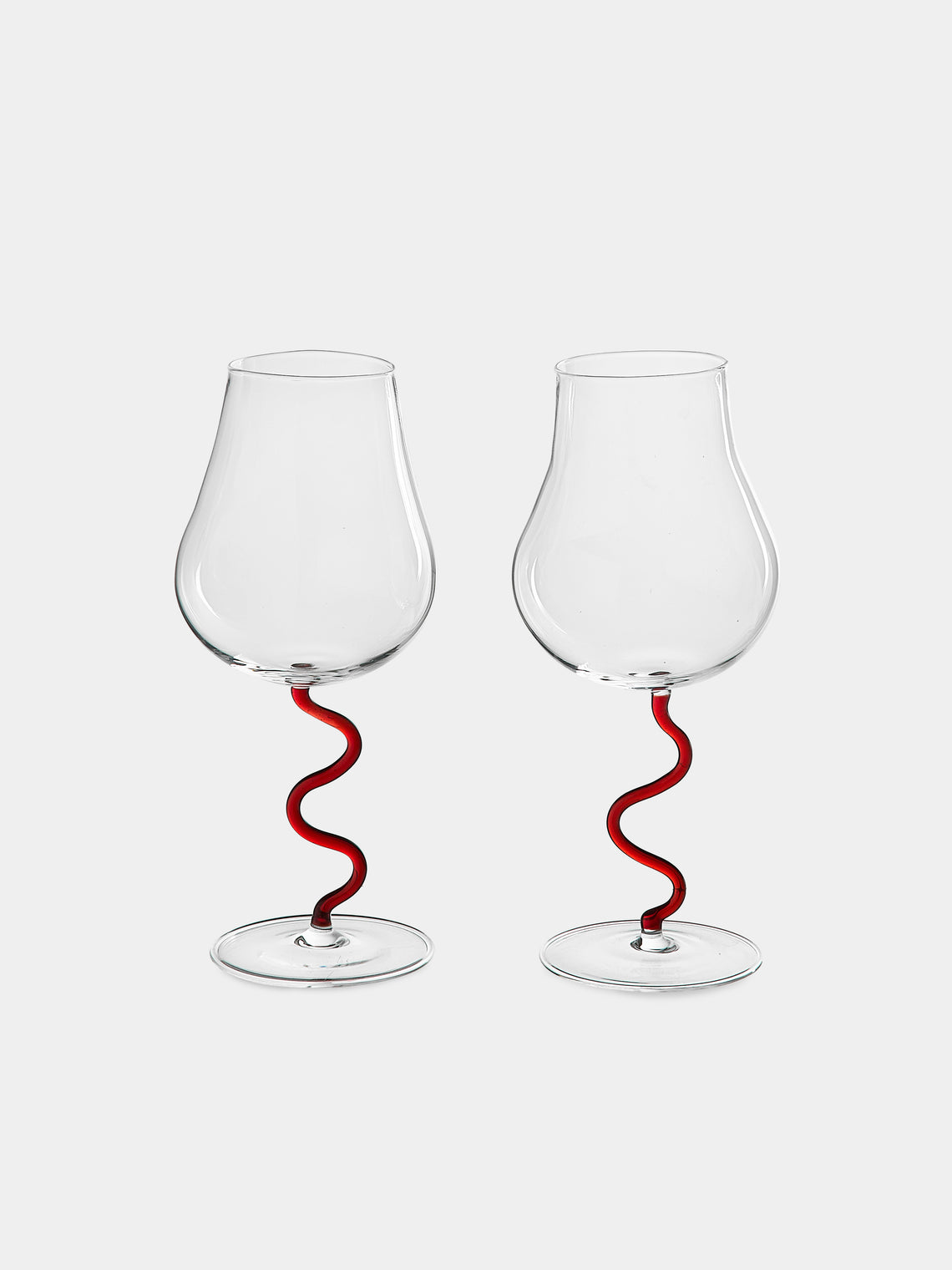 River Valadez - Hand-Blown Red Wine Glasses (Set of 2) - Clear - ABASK