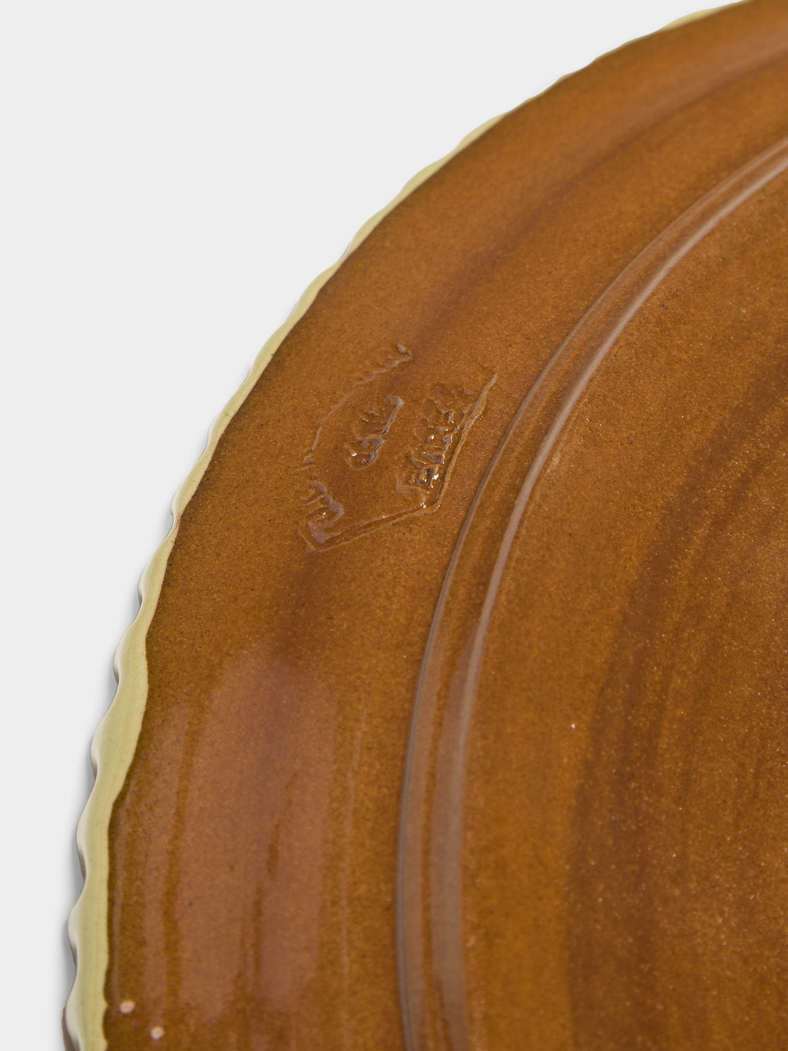 Poterie d’Évires - Flowers Hand-Painted Ceramic Large Platter - Green - ABASK