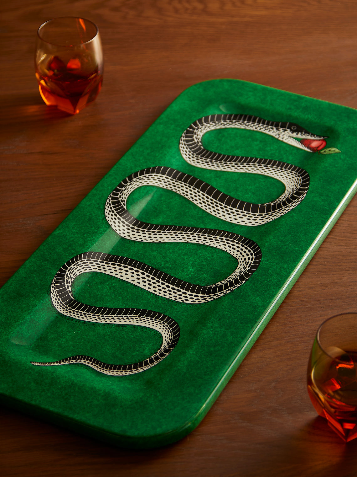 Fornasetti - Serpente Wood Tray - Green - ABASK