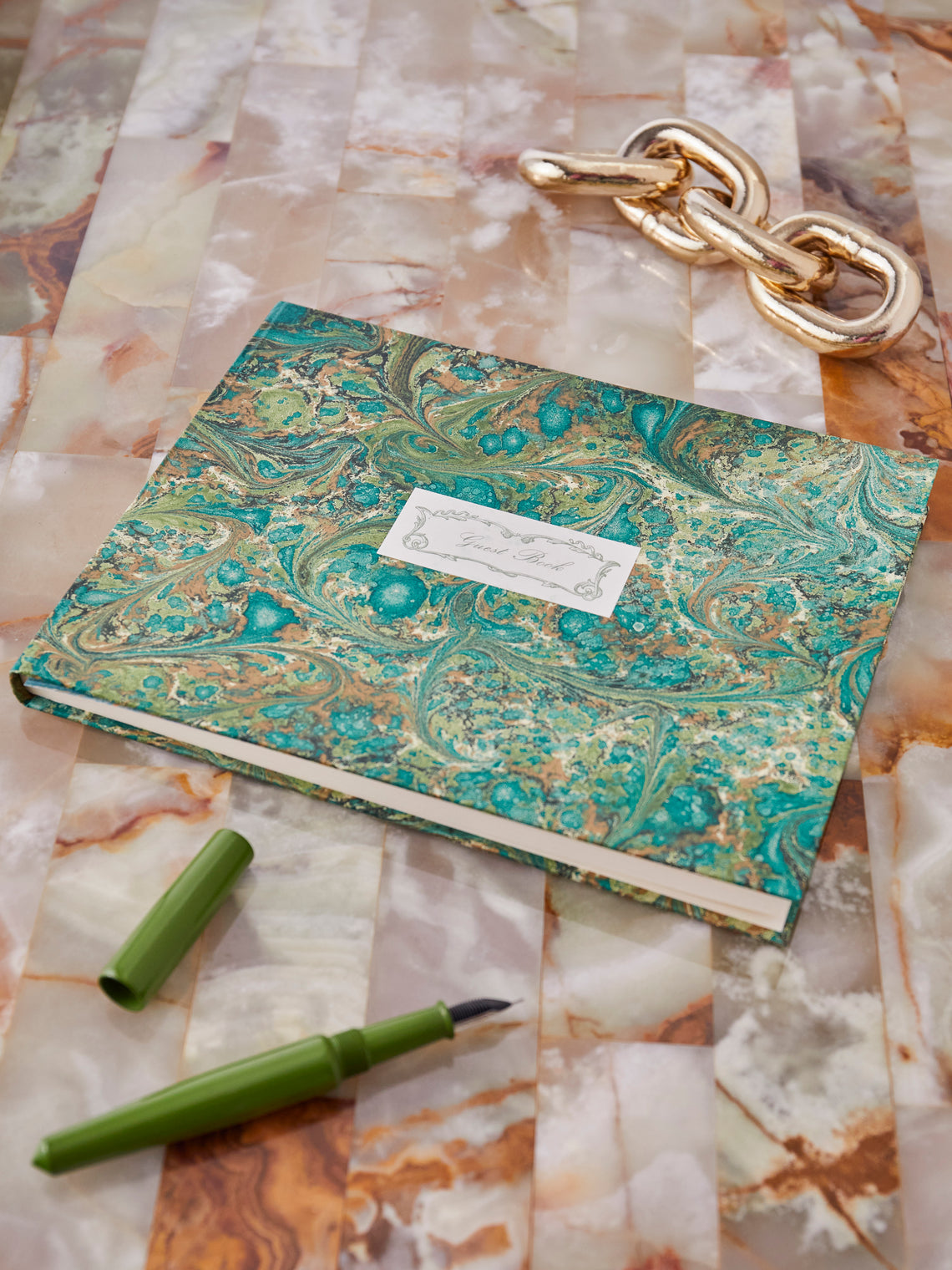 Giannini Firenze - Hand-Marbled Guest Book -  - ABASK