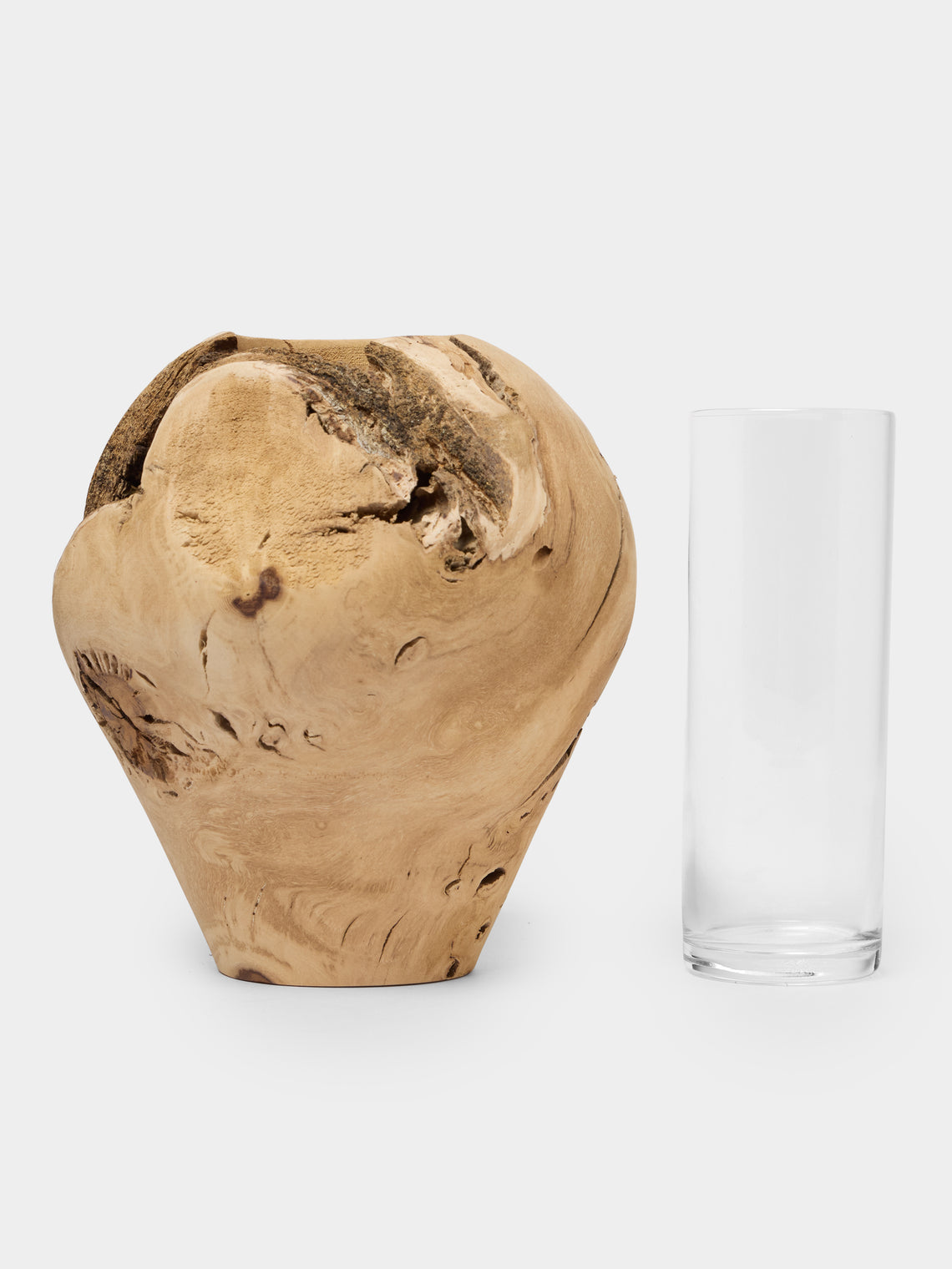 Thursday Furniture - Hand-Turned Fig Vase (6.5in/17cm) - Natural - ABASK