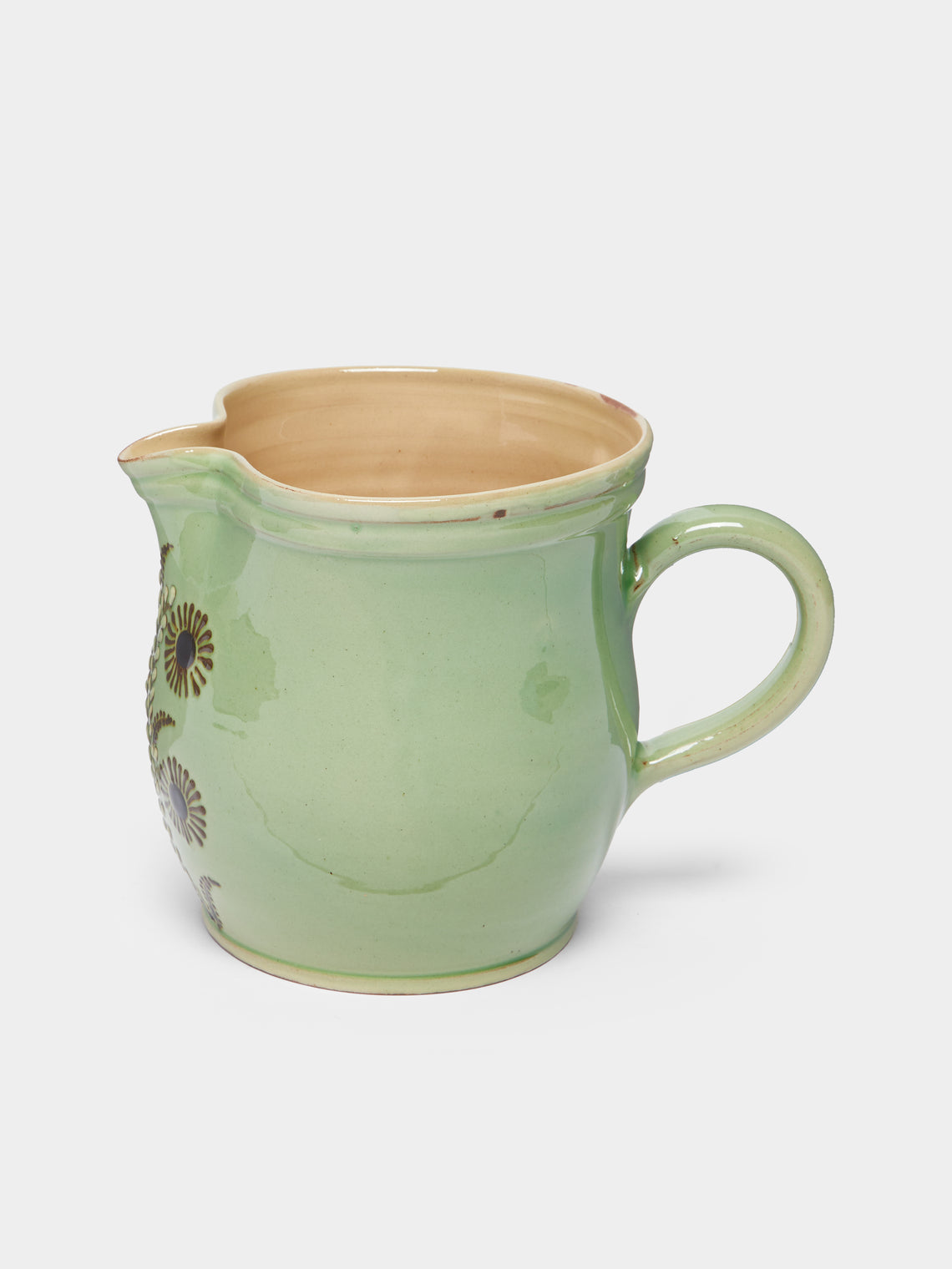 Poterie d’Évires - Flowers Hand-Painted Ceramic Rounded Jug -  - ABASK