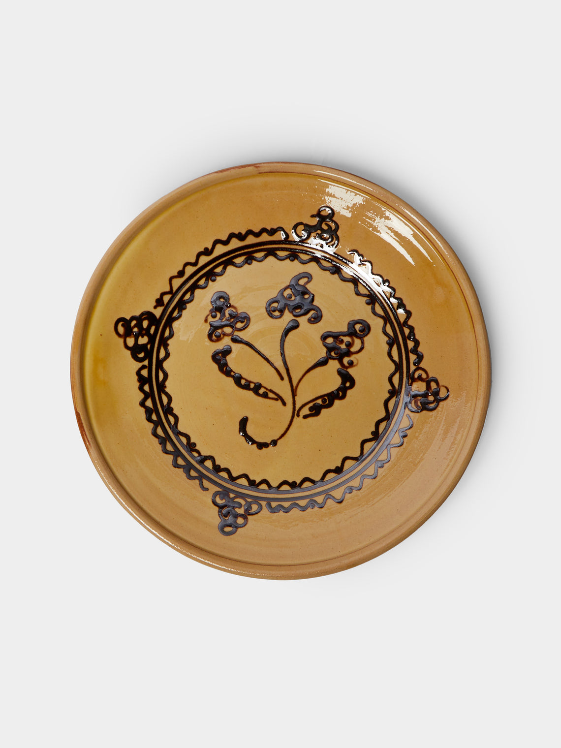Poterie de Cliousclat - Hand-Painted Slipware Dinner Plates (Set of 4) -  - ABASK - 