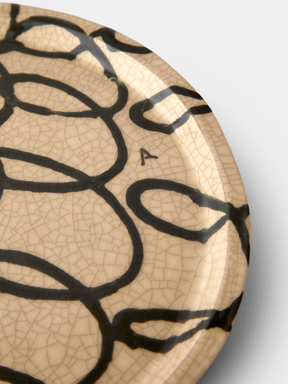 Aono Pottery - Slipware Round Platter - Cream - ABASK