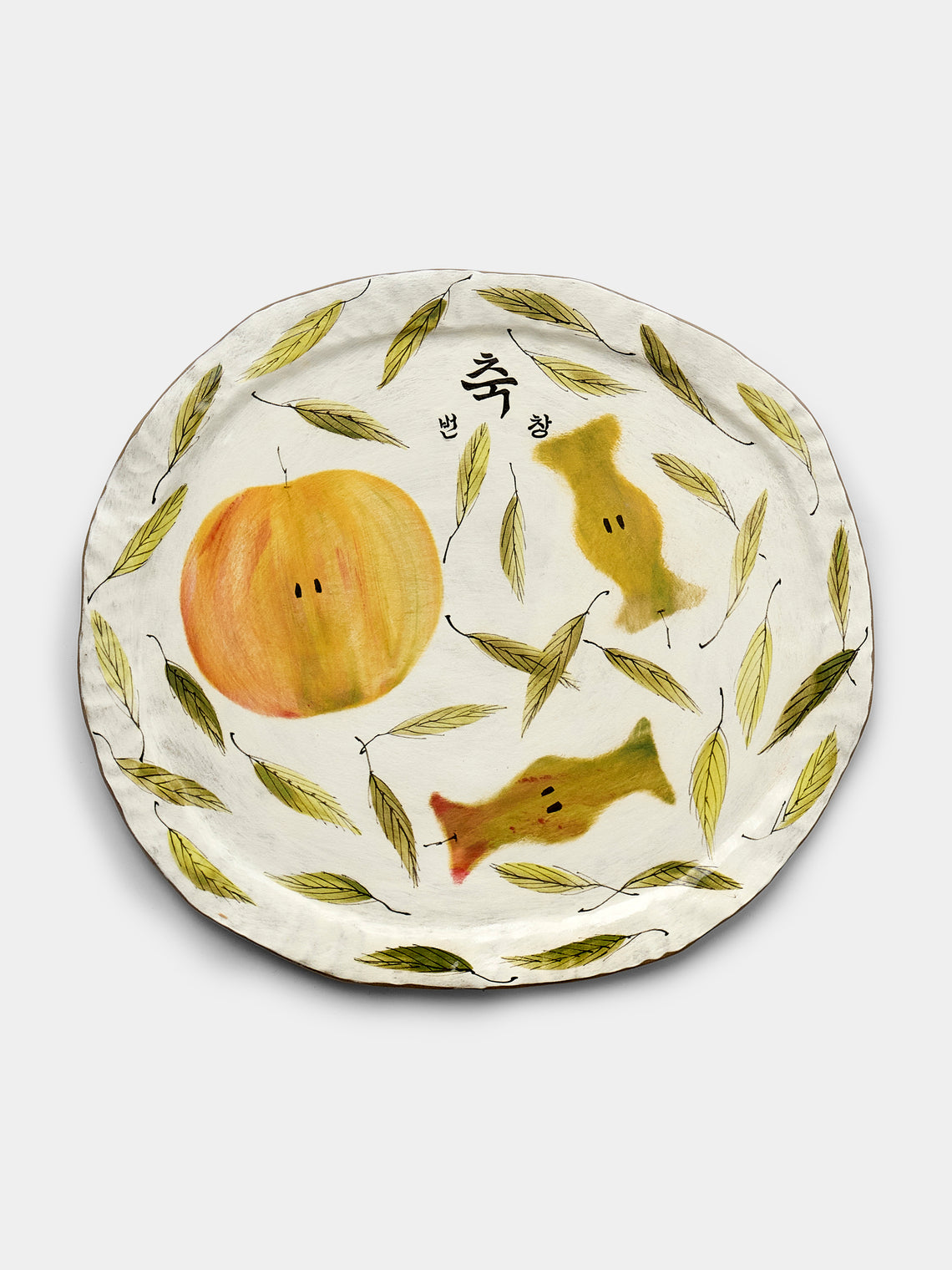 Yon Ho Kyung - Apples Buncheong Platter - White - ABASK - 