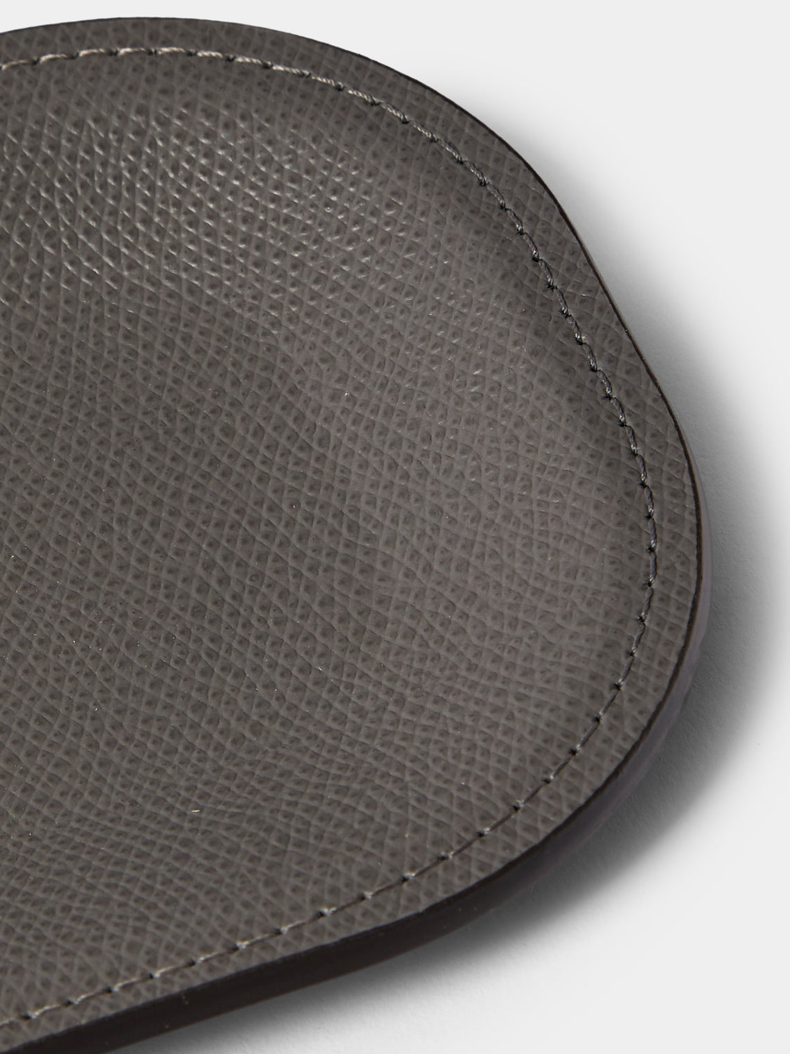 Pinetti - Victor Leather Trinket Tray (9.5in/24cm) - Dark Gray - ABASK