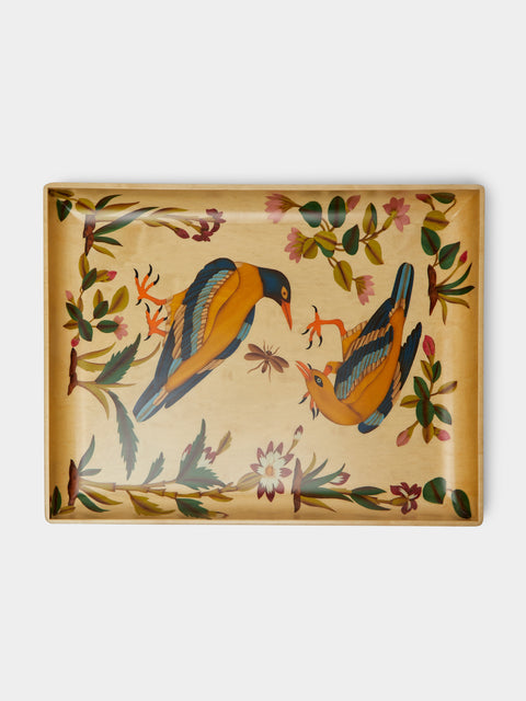 Silvia Furmanovich - Birds Marquetry Wood Small Tray -  - ABASK - 