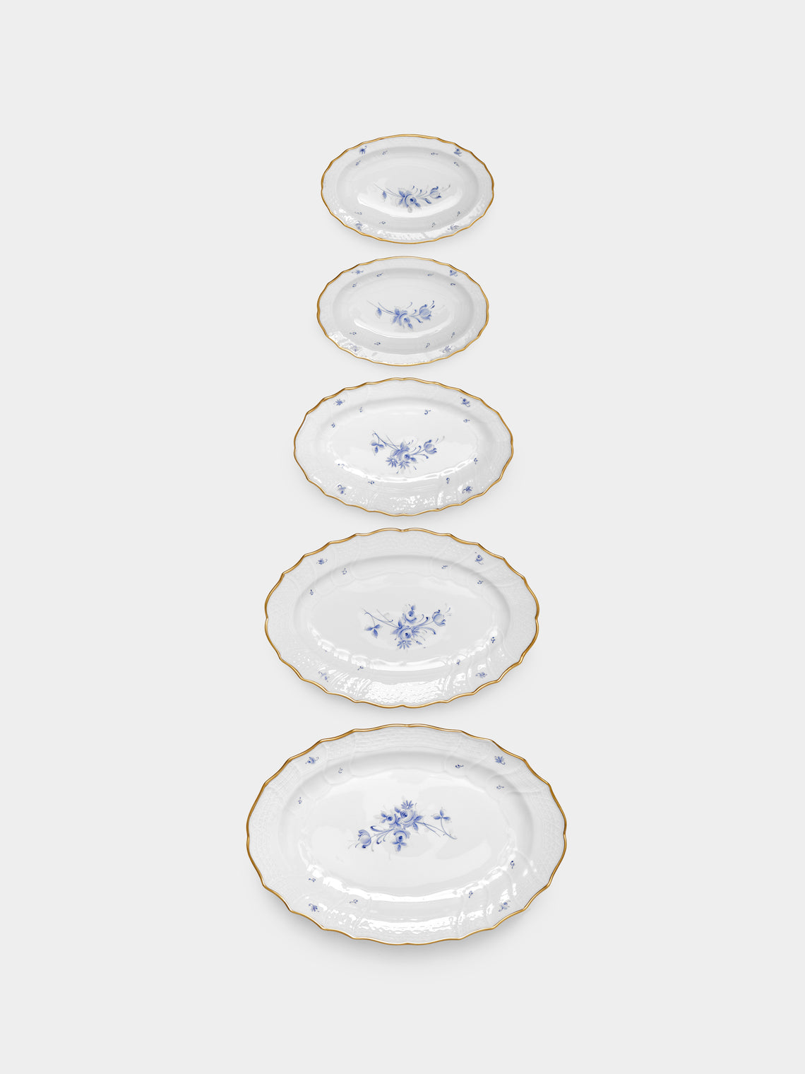 Antique and Vintage - 1960s Lorenz Hutschenreuther Hand-Painted Porcelain Serving Platters (Set of 5) -  - ABASK