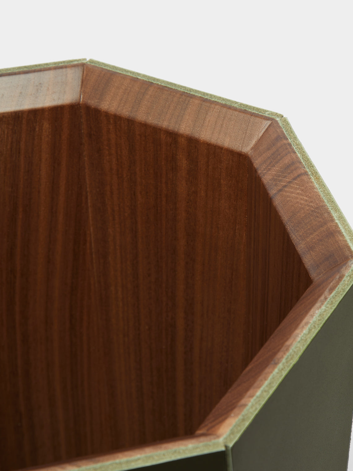 Rabitti 1969 - Coste Leather Wastepaper Bin - Green - ABASK