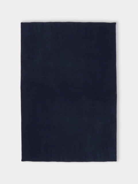 Denis Colomb - Stitched-Edge Cashmere Bed Blanket (110in/2.8m) - Blue - ABASK - 
